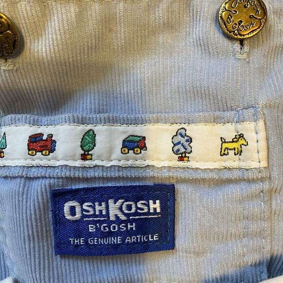 VTG Oshkosh BGosh Vestbak USA Unisex Toddler 18M Corduroy Union Bib Overall Cute - Picture 3 of 10